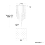 Minx 41 Light 36" Wide LED Crystal Multi Light Pendant