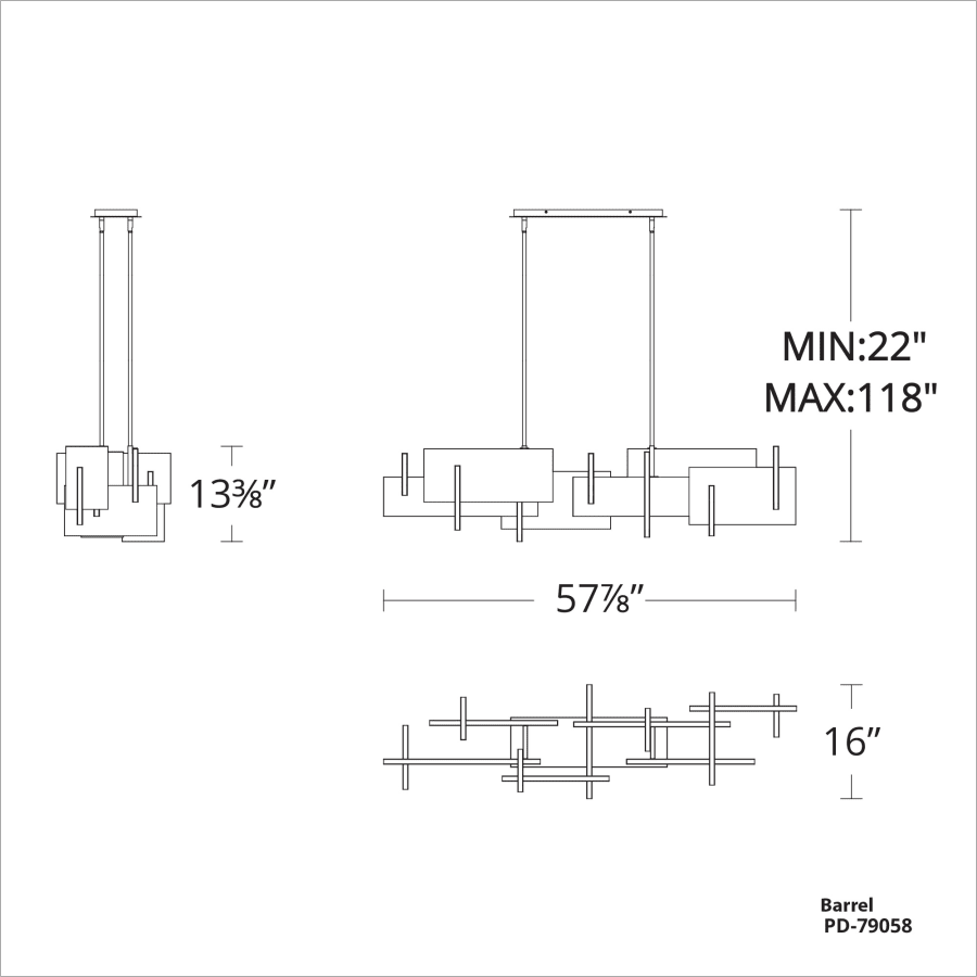 Amari 58" Wide LED Chandelier