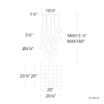 Double Bubble 13 Light 20" Wide LED Suspension Multi Light Pendant