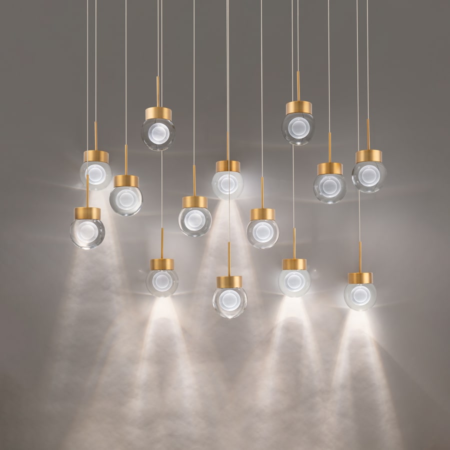 Double Bubble 14 Light 10" Wide LED Suspension Multi Light Pendant