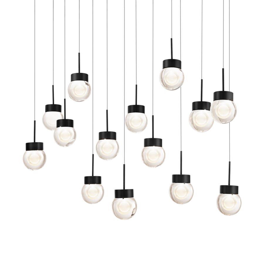 Double Bubble 14 Light 10" Wide LED Suspension Multi Light Pendant
