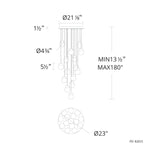 Double Bubble 15 Light 23" Wide LED Suspension Multi Light Pendant