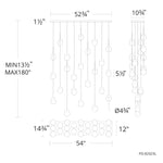 Double Bubble 23 Light 14" Wide LED Suspension Multi Light Pendant