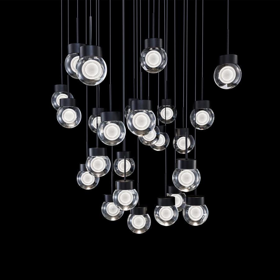 Double Bubble 25 Light 28" Wide LED Suspension Multi Light Pendant