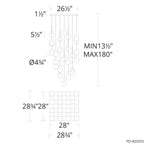 Double Bubble 25 Light 28" Wide LED Suspension Multi Light Pendant