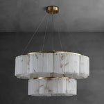2-Tier Natural Marble Modern Chandelier