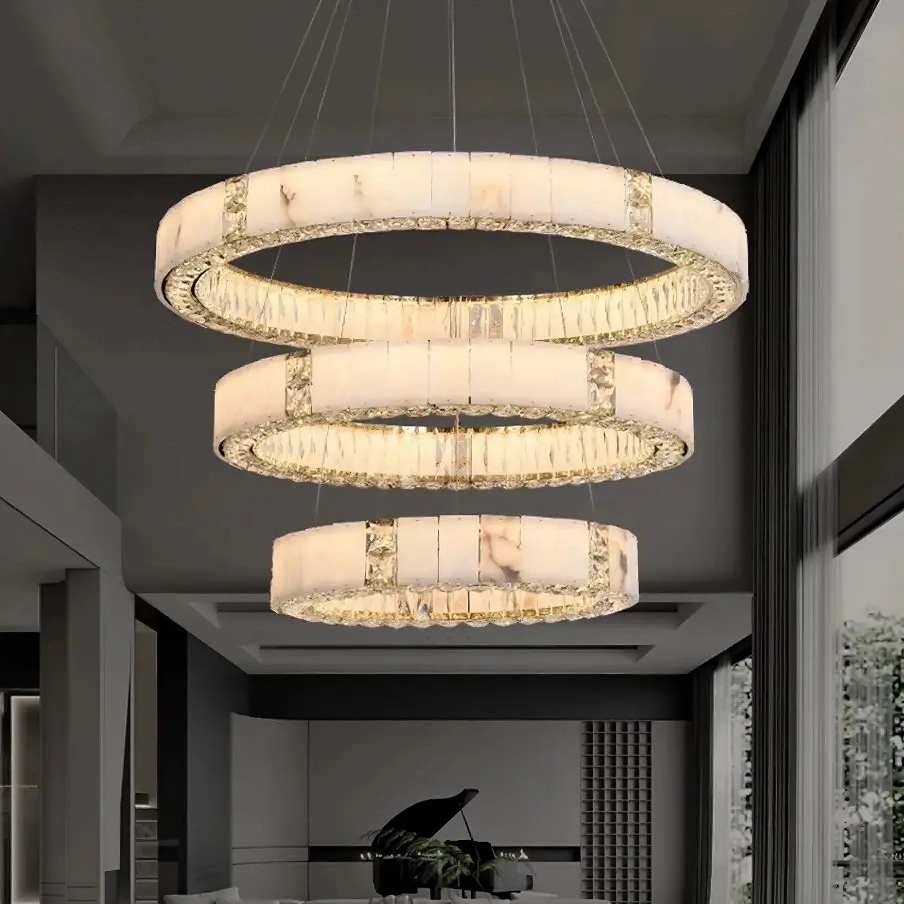 Marble & Crystal Modern Chandelier– YOVINO