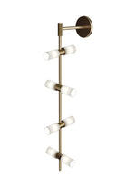 ModernRail Wall Sconce, 8-Light, LED, Aged Brass, 36"H (700MDWS3CRR 70DR3LD)