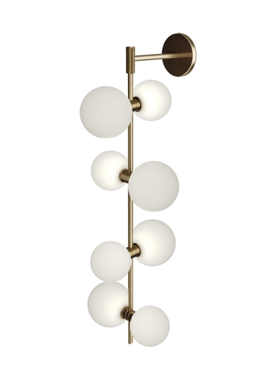 ModernRail Wall Sconce, 8-Light, LED, Aged Brass, 36"H (700MDWS3GRS 70DR3LG)