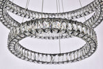 Monroe 40 1/2"W Black and Crystal Triple Ring LED Chandelier