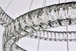 Monroe 40 1/2"W Black and Crystal Triple Ring LED Chandelier