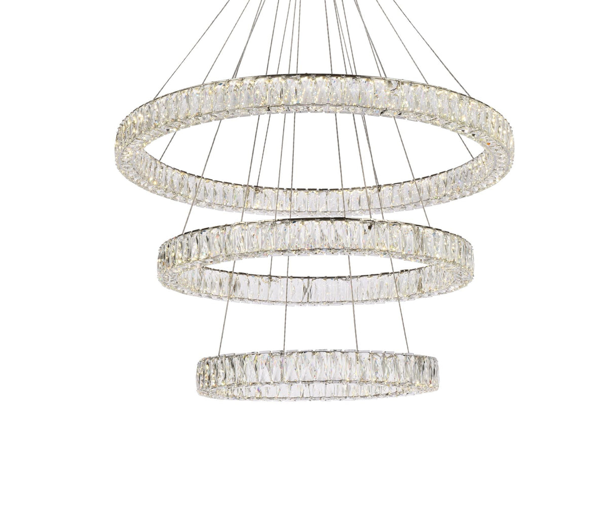 Monroe 41" Led Triple Ring Chandelier