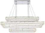 Monroe 50 1/4" Wide Chrome and Crystal 3-Tier LED Chandelier