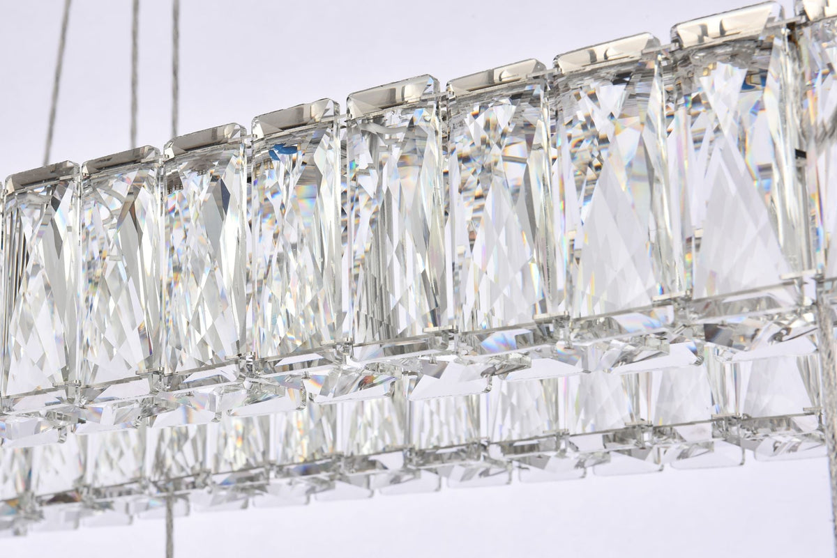 Monroe 50 1/4" Wide Chrome and Crystal 3-Tier LED Chandelier