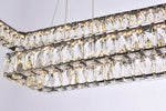 Monroe 50" Wide Black Crystal 3-Tier LED Pendant Light
