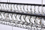 Monroe 50" Wide Black Crystal 3-Tier LED Pendant Light