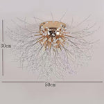 Classic Design Metal Crystal LED Traditional Ceiling Lights with 6 Bulbs