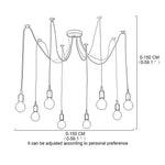 Cluster Spider Pendant Lighting 10-heads DIY Adjustable Ceiling Lights