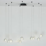 Contemporary Cluster Design Raindrop Chandelier Metal Crystal Ceiling Light