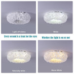 Round Feathers LED Nordic Ceiling Lights Flush Mount Lighting Chandelier
