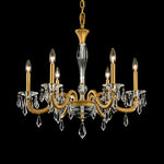 Napoli 24.6"H x 28.1"W 6-Lt Crystal Chandelier in Hrlm Gold