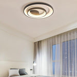 2-Light 2-Ring Semi-Flush Mount Ceiling Light LED Elegant Silica Gel Bedroom Light