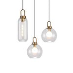 Semi Globe Glass Electroplated Metal LED Industrial Style Pendant Lighting
