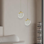 Artistic Circular Acrylic Copper LED Nordic Pendant Lighting Hanging Lamp