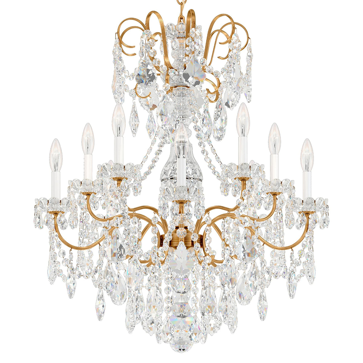 New Orleans 31"H x 28"W 10-Light Crystal Chandelier in Heirloom G