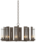 New Town 30" Wide 10 Arm Bronze Chandelier With Seeded Clear Glass