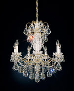 New Orleans Chandelier, 7-Light, Black Pearl, Clear Heritage Crystal, 24"W (3656-49H 1E4YC)