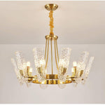 8-light LED Electroplated Metal Glass Gold Classic Chandelier Pendant Lighting