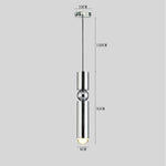 Elongated Cylindrical Electroplated Metal LED Modern Pendant Lighting