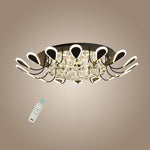 Flower Shaped Dimmable LED Crystal Modern Flush Mount Lighting Ceiling Light