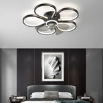 Nordic Flower Ceiling Fan Light LED Flush Mount Ceiling Fan Lamp