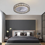 Nordic Hollow Minimalist Three-color Dimming Integrated Bladeless Ceiling Fan Lamp