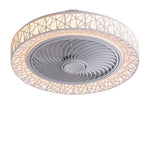 Nordic Hollow Minimalist Three-color Dimming Integrated Bladeless Ceiling Fan Lamp