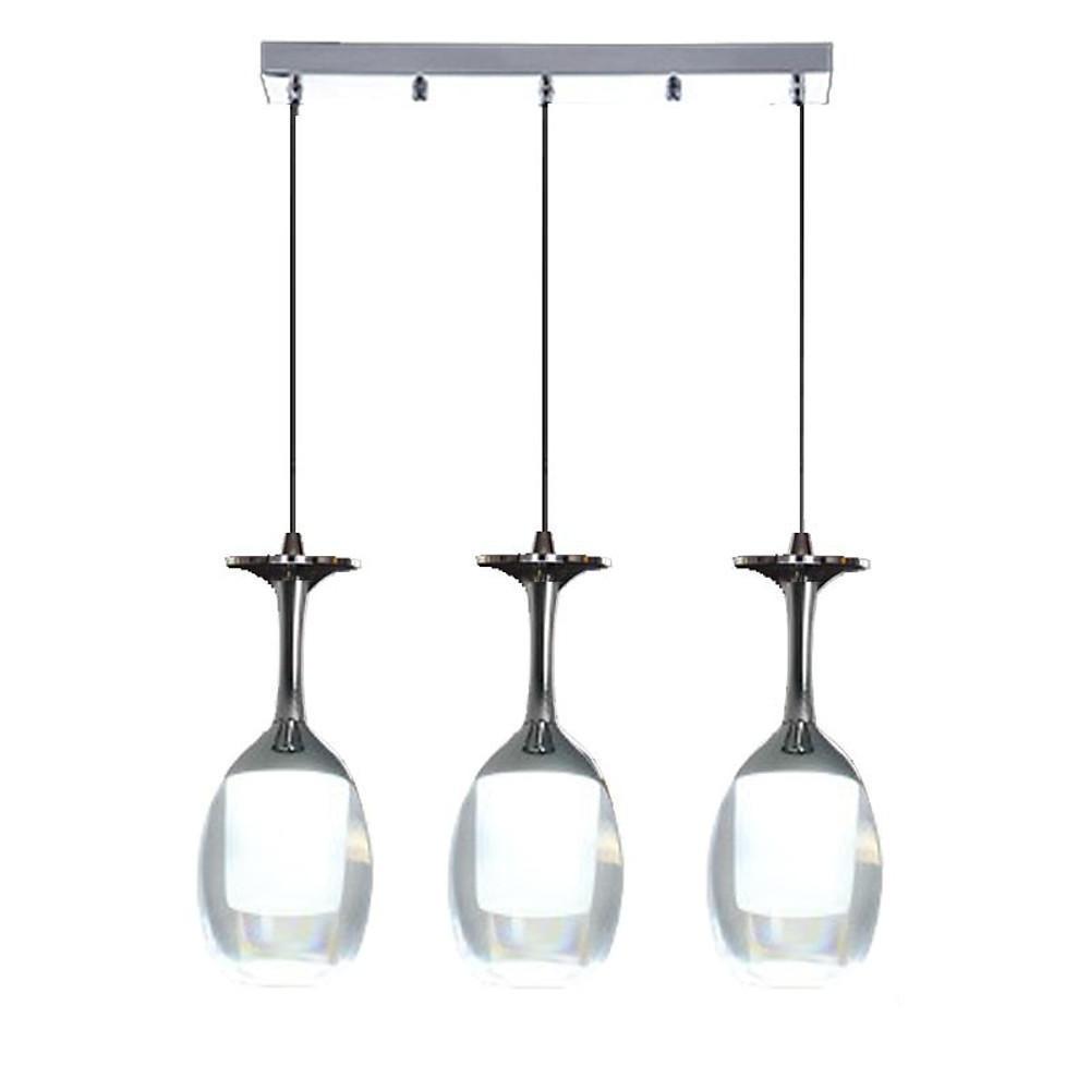 3-light Electroplated Aluminum Plastic LED Modern Chandeliers Island Lights