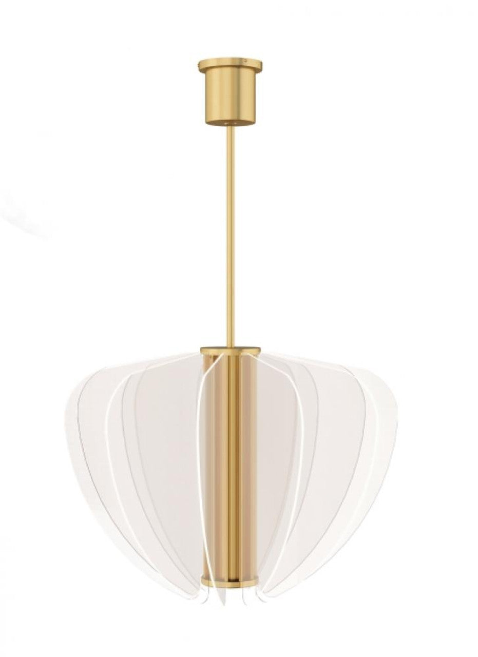 Nyra Chandelier, 1-Light, LED, Plated Brass, Acrylic, 27.5"W (700NYR28BR-LED930 70PDEUF)
