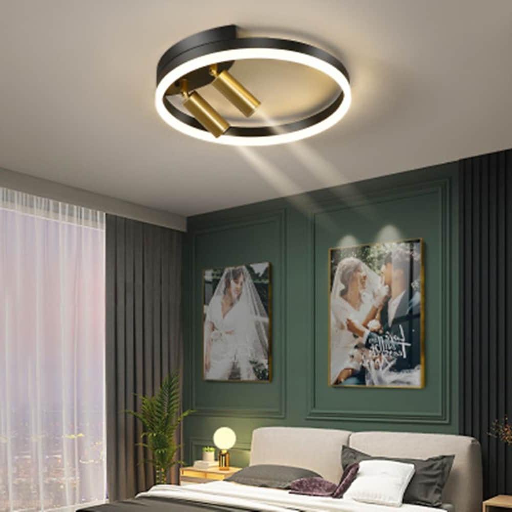 Modern Black Flush Mount Light LED Ceiling Light Circle Spotlights