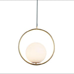 Electroplated Circle Glass Globe LED Nordic Pendant Lighting Hanging Lamp