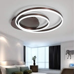 Creative 2 Circles Dimmable LED Modern Flush Mount Ceiling Light with Remote