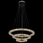 LED 3 Rings Gold Crystal Chandeliers Modern Concentric Circles Chandeliers
