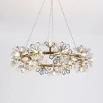 Circle Flower Design Electroplated Metal Crystal Classic Chandeliers