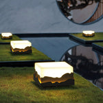 Outdoor Fence Post Light Solar Waterproof LED Mountains Peaks Landscape Decorative Lighting