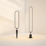 Minimalist Long Oval Ring Led Waterproof Black Modern Solar Lights Outdoor