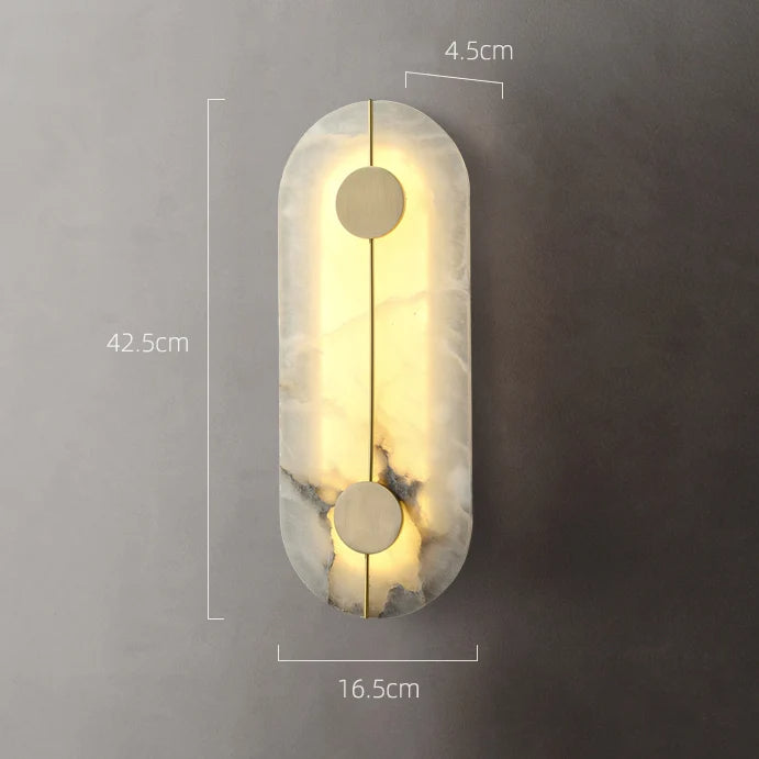 Moonshade Natural Marble & Brass Wall Sconce