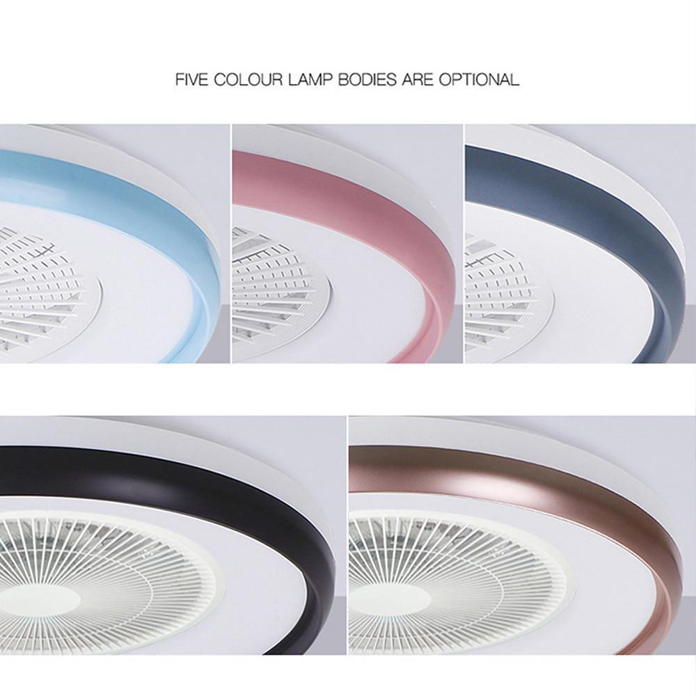 Circular Dimmable Flush Mount Bladeless Ceiling Fan with Light and Remote