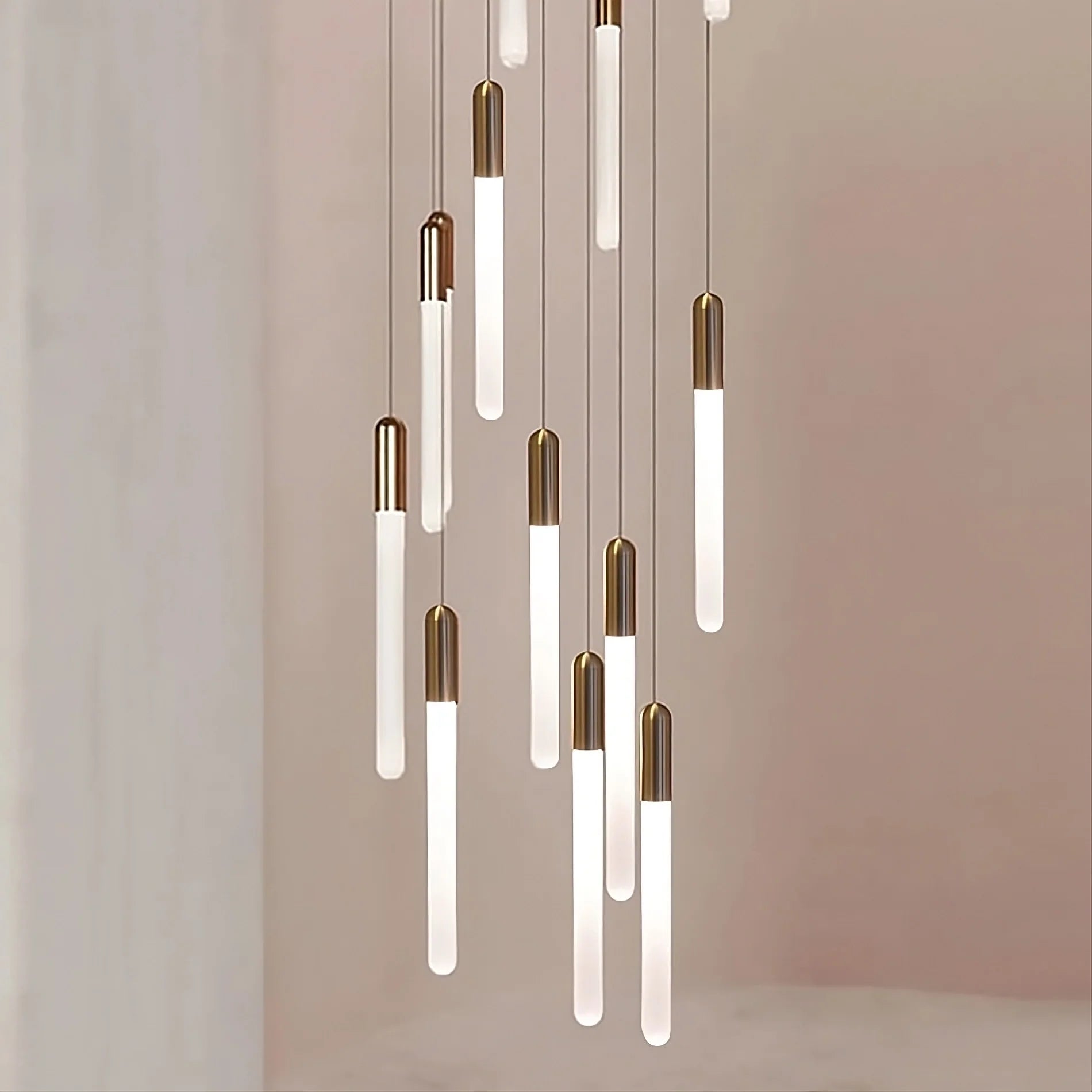 Villa Forci Duplex Staircase Foyer Chandelier, Gold– YOVINO