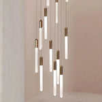 Villa Forci Duplex Staircase Foyer Chandelier, Gold